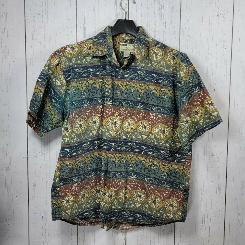 Mens vtg Natural Issue worn wash shirt, short sleeve, size XL,  GUC